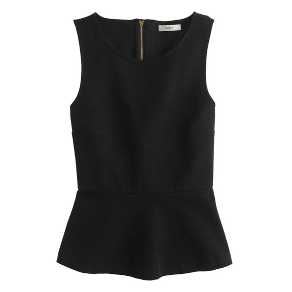 J. Crew Ponte Peplum Black Shirt - Picture 1 of 3